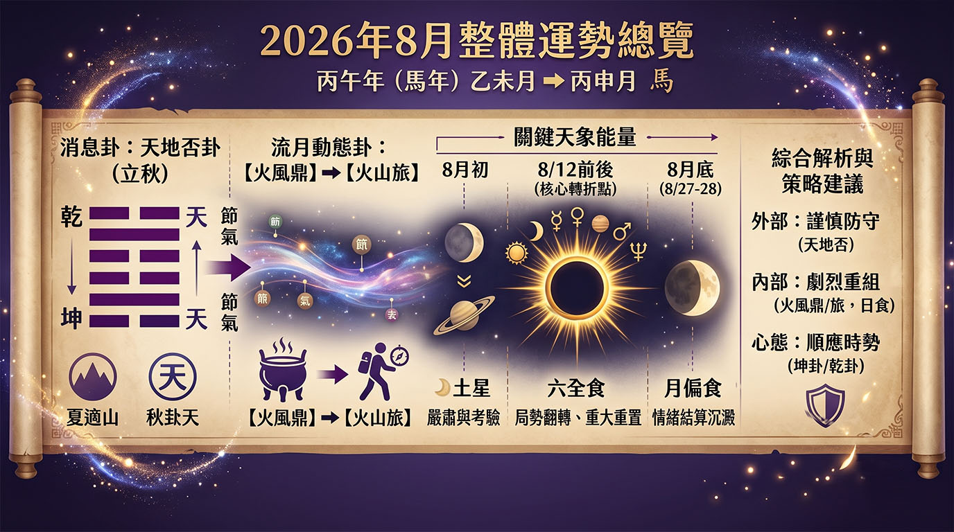 楊智宇老師易經卦象與天象觀察分析2026年8月整體運勢參考圖